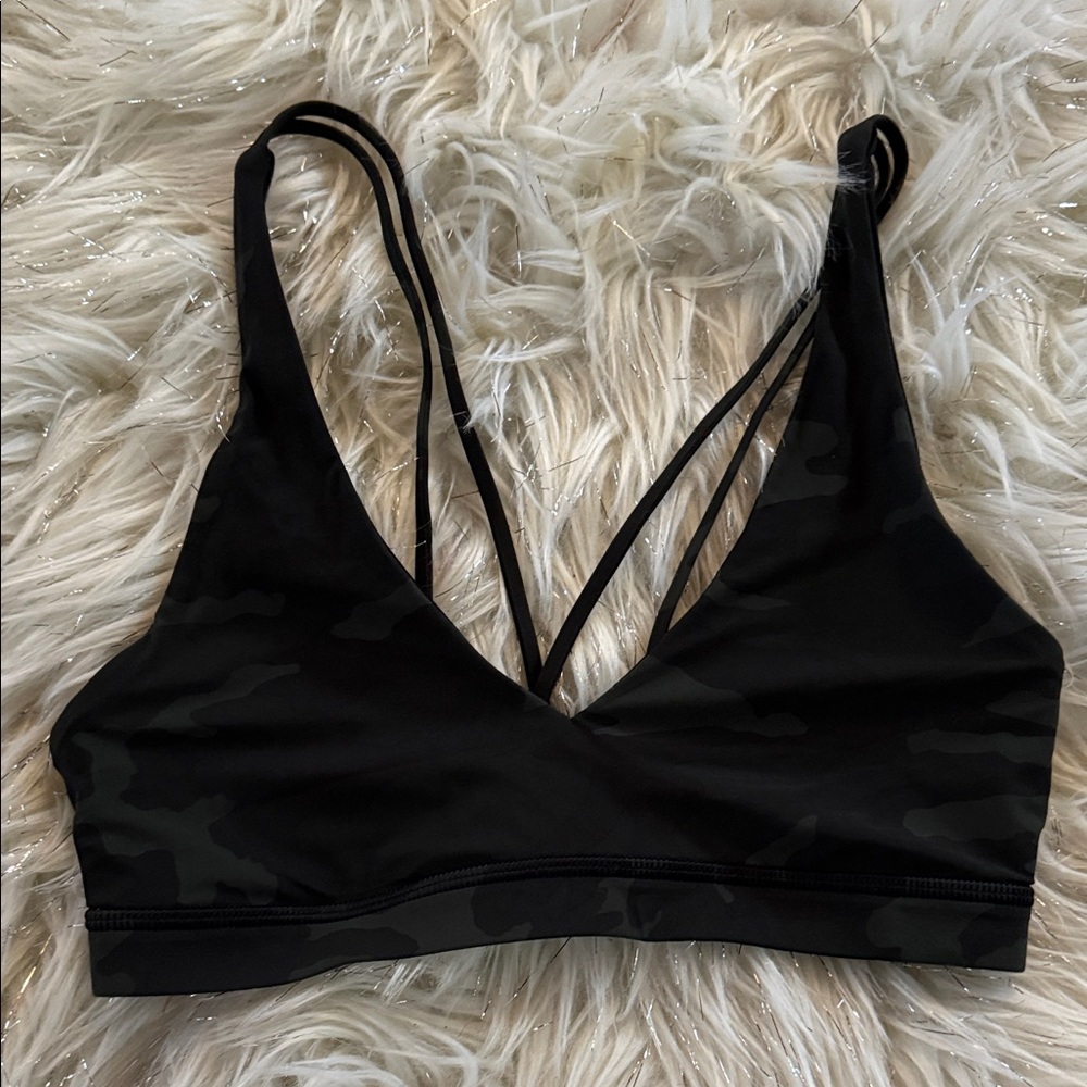 Lululemon Black Camouflage Strappy Bralette